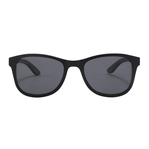 Zebra Wood Clubmaster Sunglasses (Grey with Silver REVO Lens)