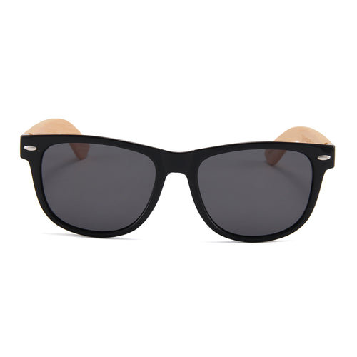 Bamboo Wayfarer Style Sunglasses (Black)